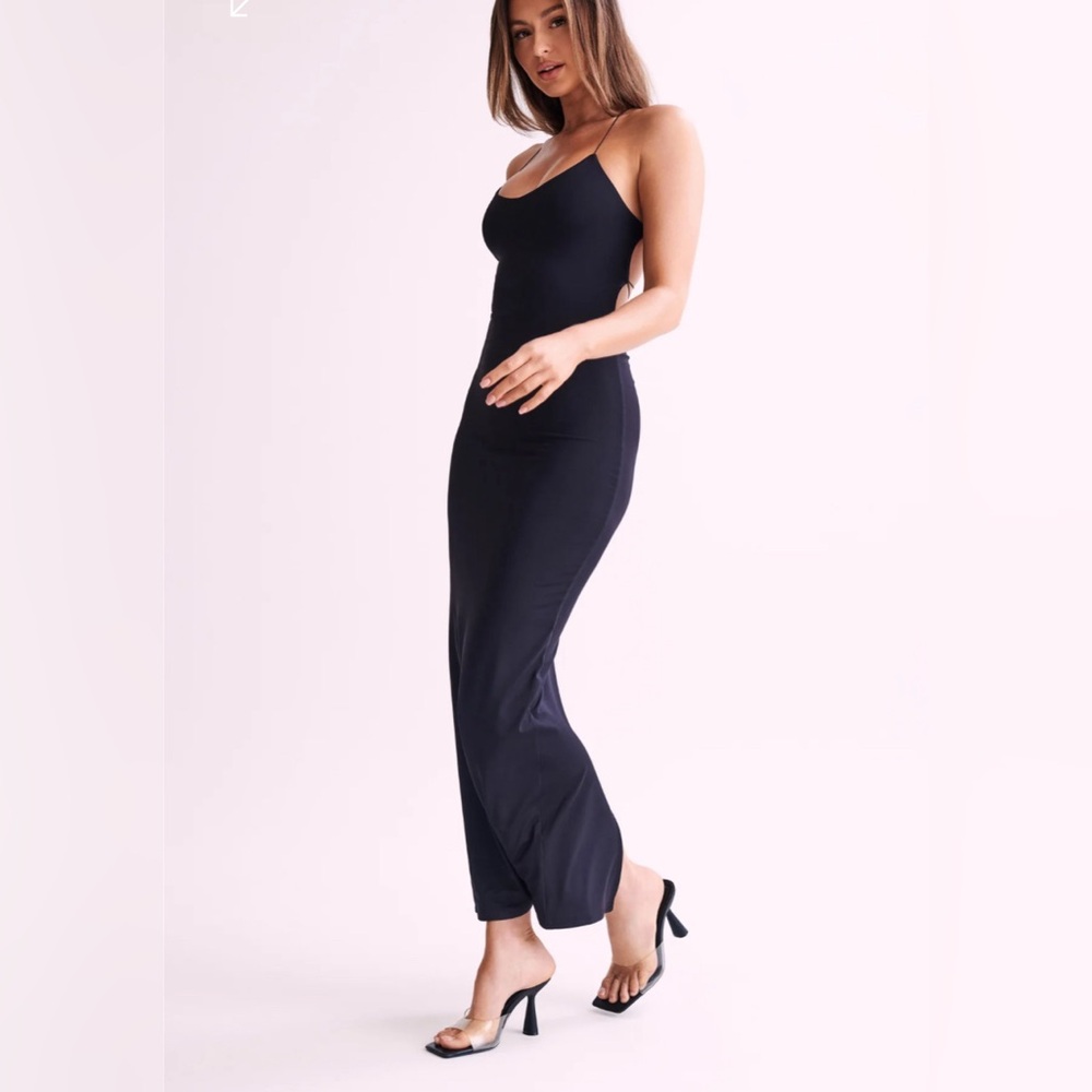 MESHKI - NWT - Size M - Black Backless Maxi Dress - Picture 5 of 8